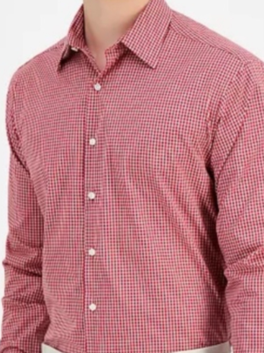 Club Room Red Gingham Long-Sleeve Dress Shirt